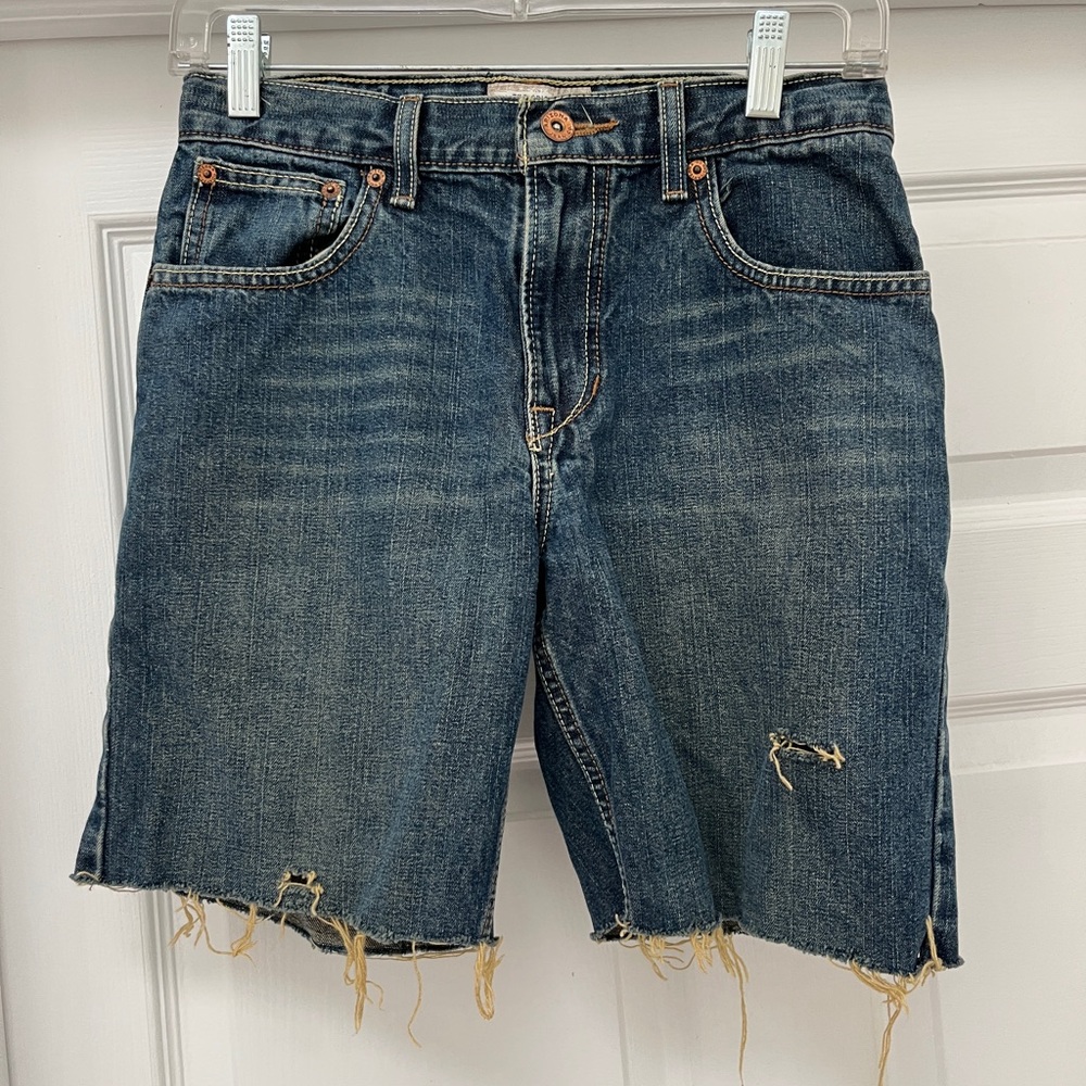 Arizona Jean Company Blue Distressed Jean Shorts